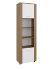 73" Beige Wood One Tier Bookcase with One Door