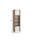 73" Beige Wood One Tier Bookcase with One Door