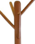 67" Brown Solid Wood Ten Hook Freestanding Coat Rack