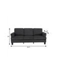 84" Dark Gray Corduroy Sofa