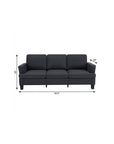 84" Dark Gray Linen Sofa