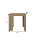 36" Beige Wood Kitchen Island