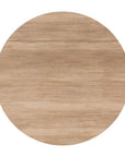 36" Natural and White Glass Wood and Aluminum Round Outdoor Dining Table