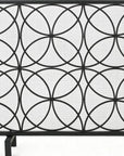 41" Black Carved Geometric Iron And Metal Ethanol Fireplace