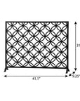 41" Black Carved Geometric Iron And Metal Ethanol Fireplace