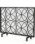 41" Black Carved Geometric Iron And Metal Ethanol Fireplace