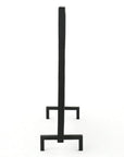 41" Black Carved Geometric Iron And Metal Ethanol Fireplace