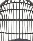 30" Gray Steel Outdoor Egg Chair with Gray Cushion