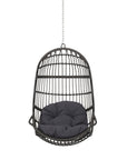 30" Gray Steel Outdoor Egg Chair with Gray Cushion