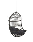 30" Gray Steel Outdoor Egg Chair with Gray Cushion