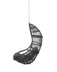 30" Gray Steel Outdoor Egg Chair with Gray Cushion