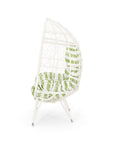 39" Gray Steel Outdoor Egg Chair with Gray Cushion