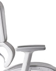 Light Gray And White Adjustable Height Swivel Rolling Gaming Chair With Footrest