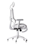 Light Gray And White Adjustable Height Swivel Rolling Gaming Chair With Footrest