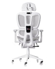 Light Gray And White Adjustable Height Swivel Rolling Gaming Chair With Footrest