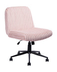 Pink and Black Adjustable Height Faux Fur Swivel Rolling Gaming Chair