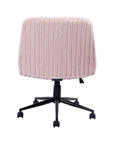Pink and Black Adjustable Height Faux Fur Swivel Rolling Gaming Chair