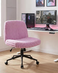 Pink and Black Adjustable Height Faux Fur Swivel Rolling Gaming Chair