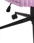 Pink and Black Adjustable Height Faux Fur Swivel Rolling Gaming Chair