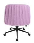 Pink and Black Adjustable Height Faux Fur Swivel Rolling Gaming Chair