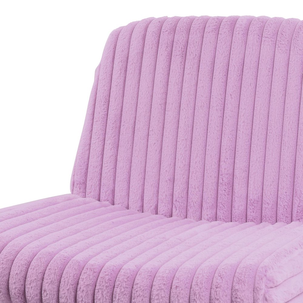 Pink and Black Adjustable Height Faux Fur Swivel Rolling Gaming Chair