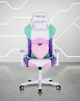 Pink Purple And White And White Swivel Rolling Gaming Chair