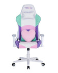 Pink Purple And White And White Swivel Rolling Gaming Chair