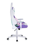 Pink Purple And White And White Swivel Rolling Gaming Chair