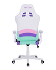 Pink Purple And White And White Swivel Rolling Gaming Chair