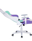 Pink Purple And White And White Swivel Rolling Gaming Chair
