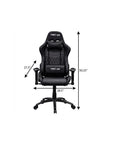 Black Swivel Rolling Racecar Gaming Chair