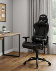 Black Swivel Rolling Racecar Gaming Chair