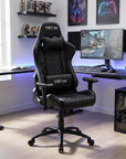 Black Swivel Rolling Racecar Gaming Chair