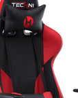 Black And Red And Black Swivel Rolling Gaming Chair