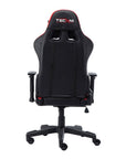 Black And Red And Black Swivel Rolling Gaming Chair