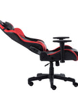 Black And Red And Black Swivel Rolling Gaming Chair