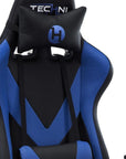 Blue And Black Swivel Rolling Gaming Chair