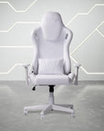 White Velvet Swivel Rolling Gaming Chair