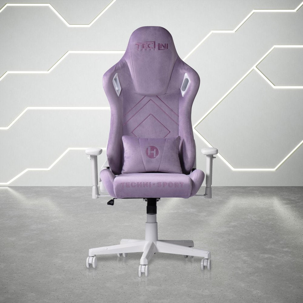 White Velvet Swivel Rolling Gaming Chair