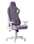 White Velvet Swivel Rolling Gaming Chair
