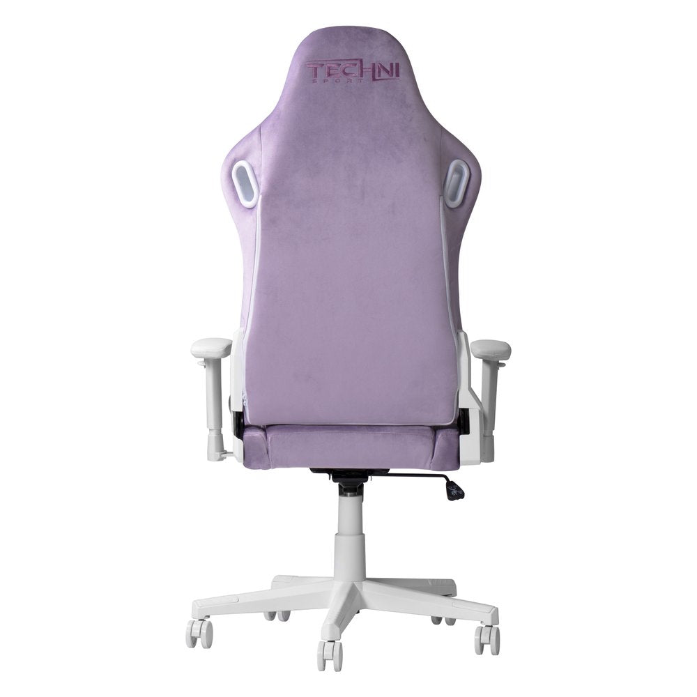 White Velvet Swivel Rolling Gaming Chair