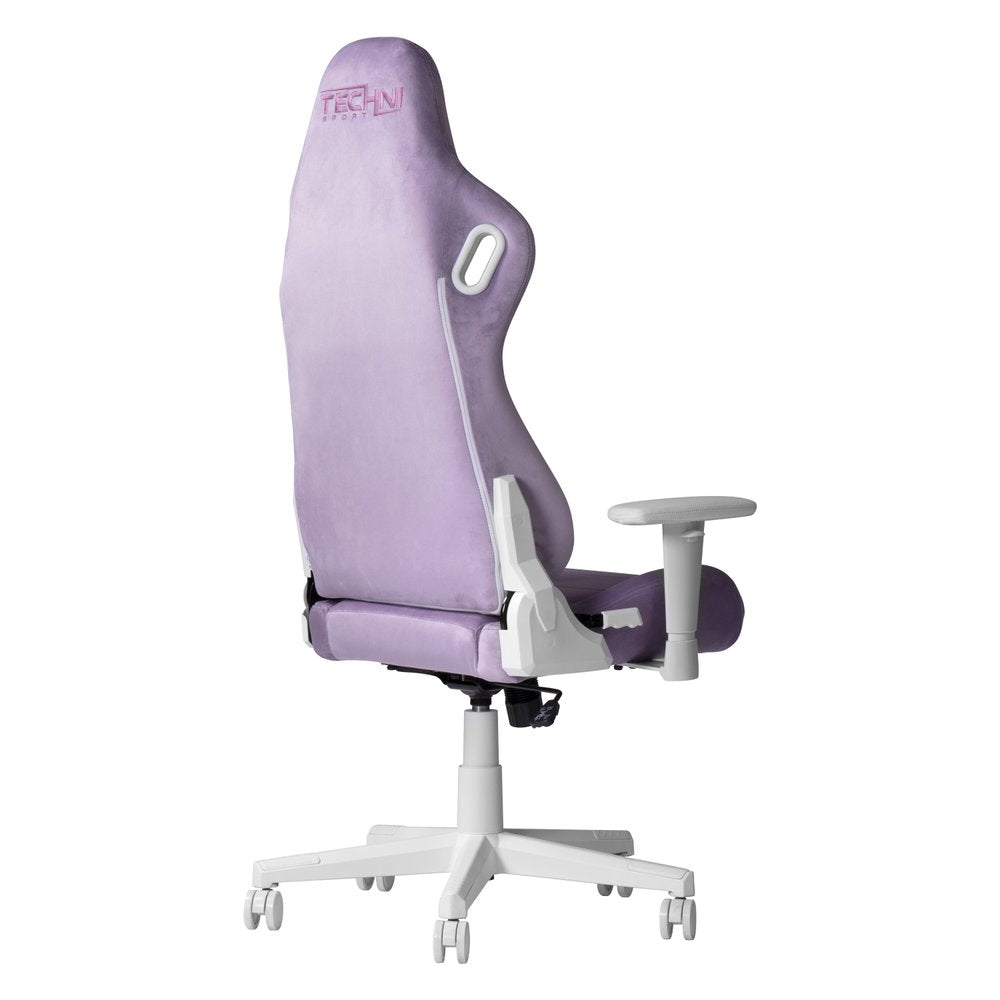 White Velvet Swivel Rolling Gaming Chair