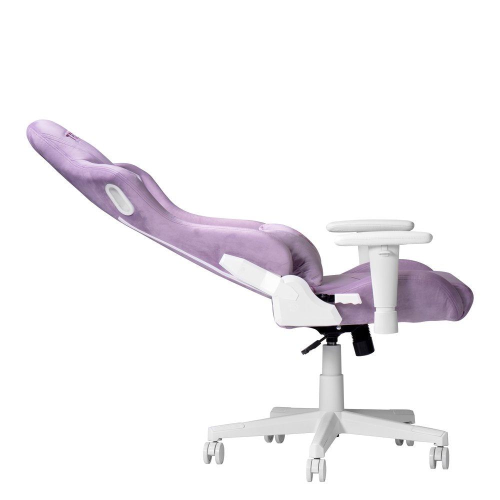 White Velvet Swivel Rolling Gaming Chair