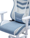 Blue And White Swivel Rolling Gaming Chair