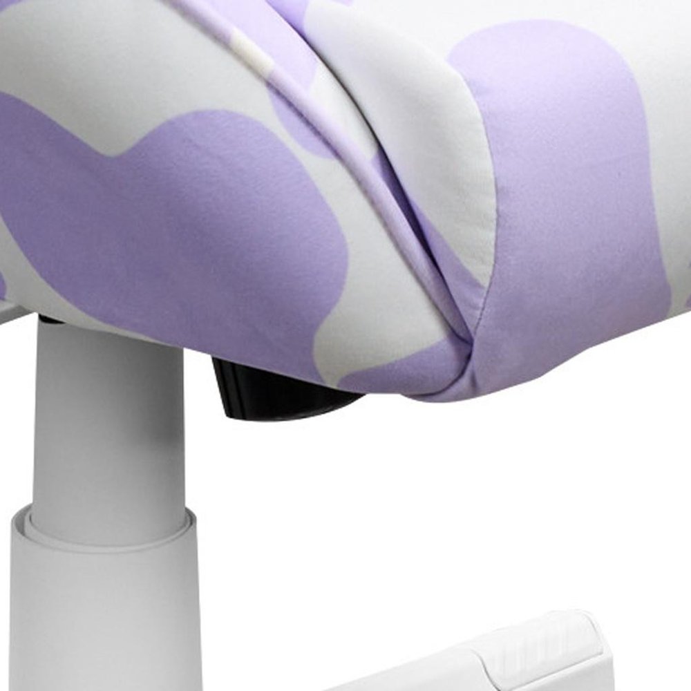 Black White And Pink Cow Print Adjustable Height Swivel Rolling Gaming Chair