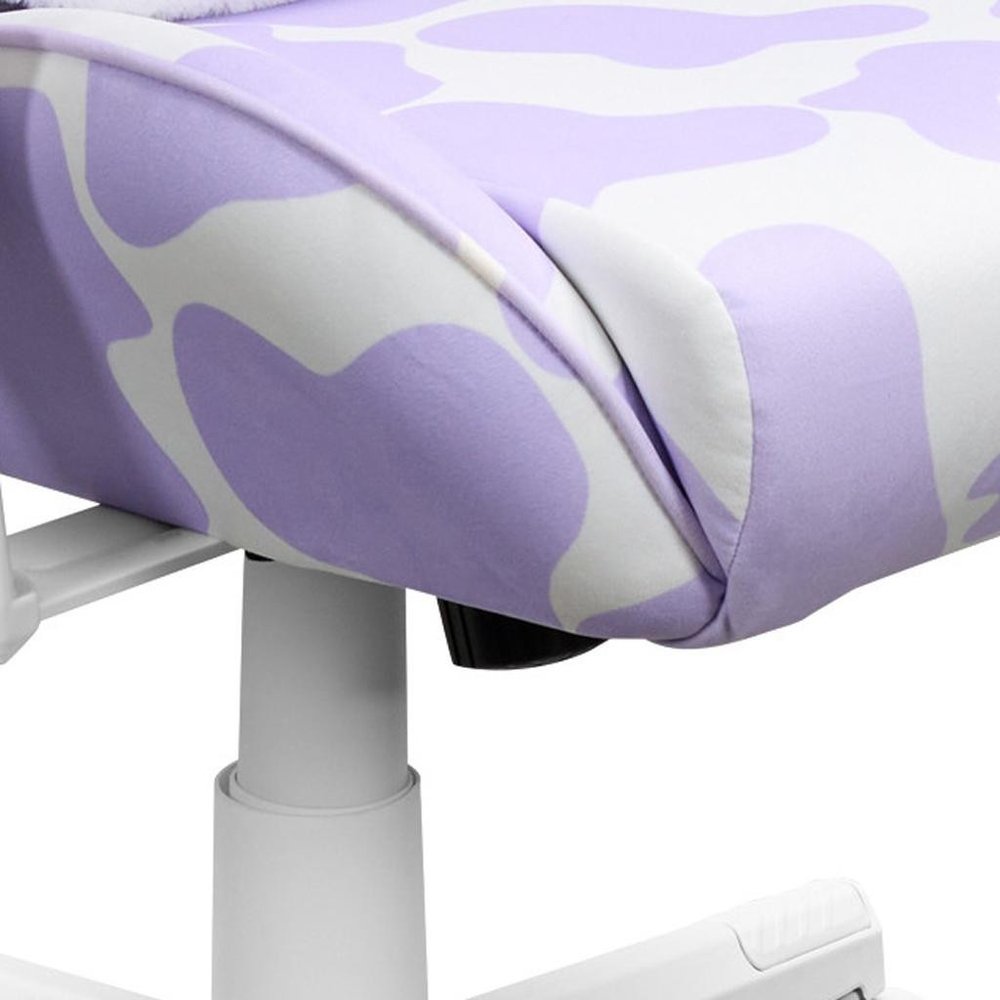 Black White And Pink Cow Print Adjustable Height Swivel Rolling Gaming Chair