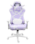 Black White And Pink Cow Print Adjustable Height Swivel Rolling Gaming Chair