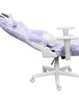 Black White And Pink Cow Print Adjustable Height Swivel Rolling Gaming Chair