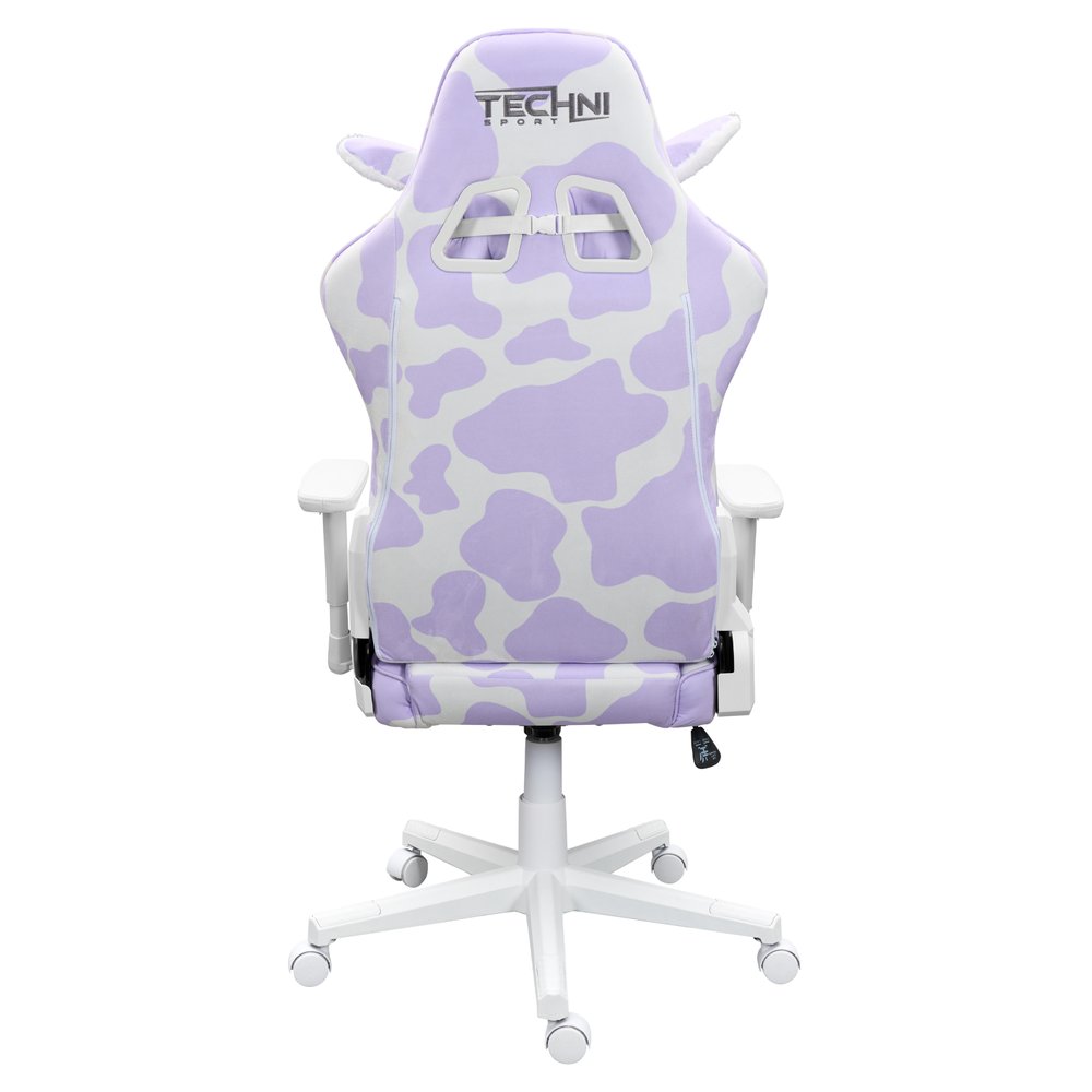 Black White And Pink Cow Print Adjustable Height Swivel Rolling Gaming Chair