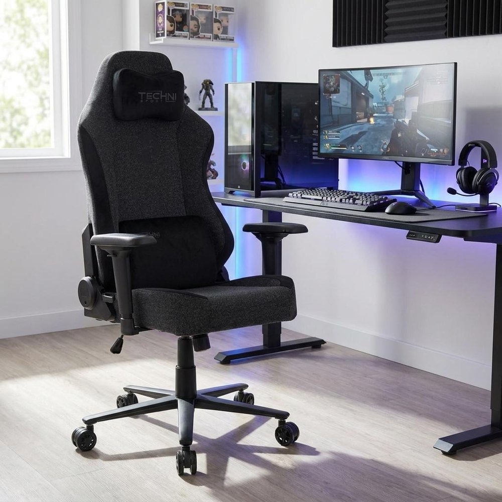 Black Swivel Rolling Gaming Chair